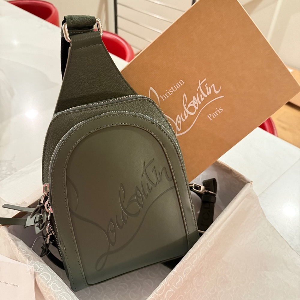Christian Louboutin Loubifunk Leather & Jacquard Backpack